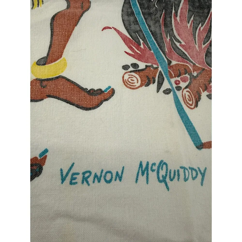 Vintage Vernon McQuiddy Art Novelty Kitchen Apron Mid Century Graphic